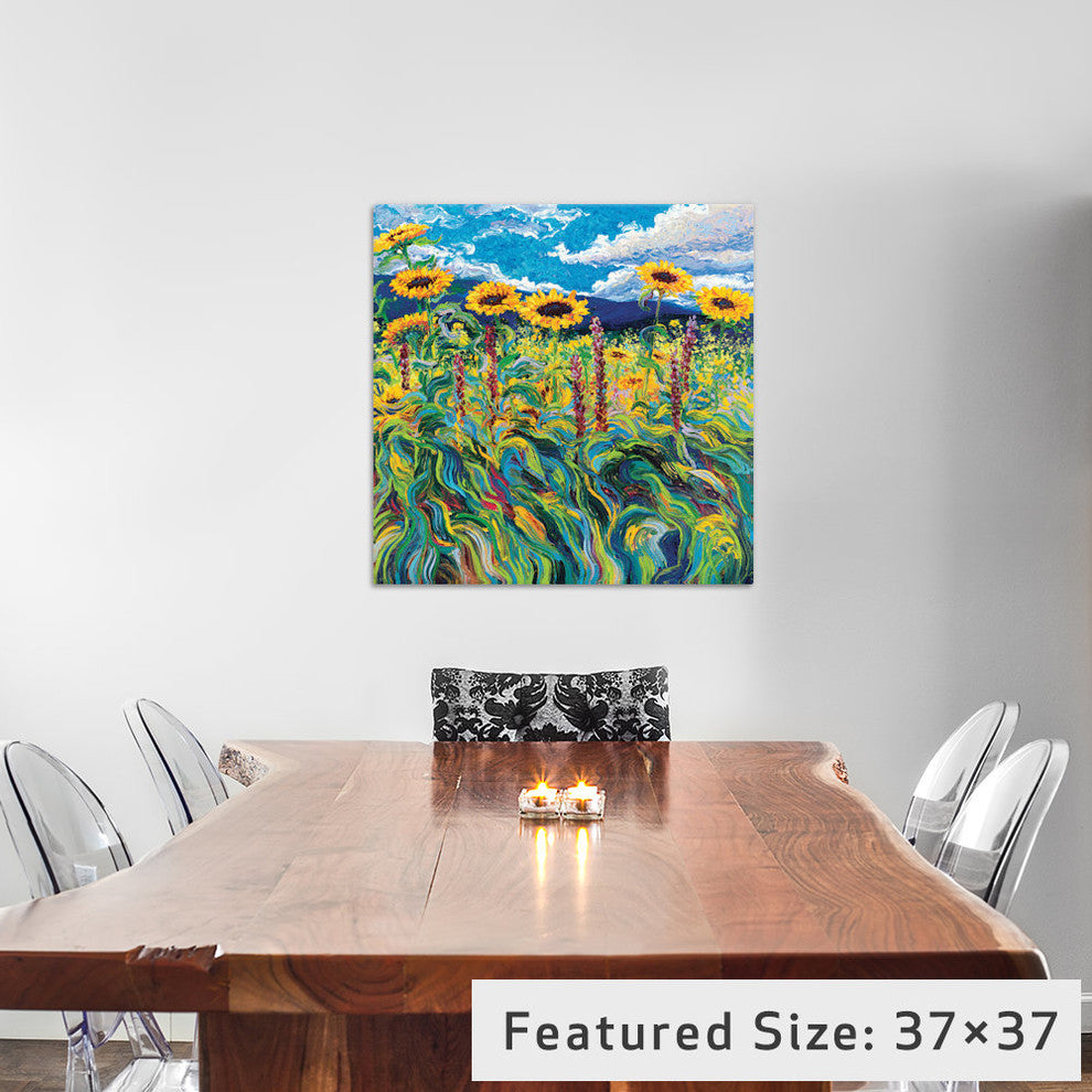 "Foxy Triptych Panel III Gallery" by Iris Scott, 37"x37"x1.5"