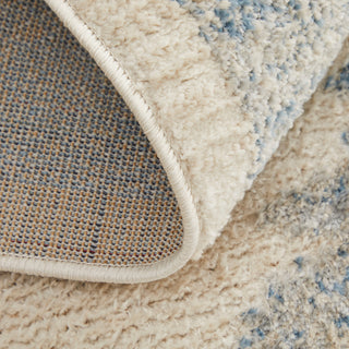Weave & Wander Melba Nomadic Geometric Area Rug, Blue/Ivory, 4'3"x6'3"
