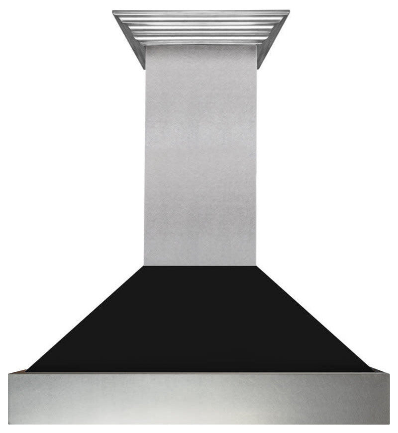 Ducted DuraSnow Stainless Steel Range Hood with Black Matte Shell