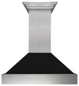 Ducted DuraSnow Stainless Steel Range Hood with Black Matte Shell