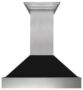 Ducted DuraSnow Stainless Steel Range Hood with Black Matte Shell