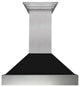 Ducted DuraSnow Stainless Steel Range Hood with Black Matte Shell