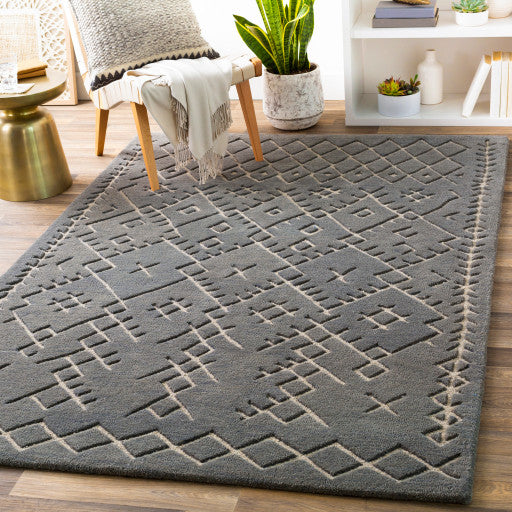 Surya Souk SOU-2303 6'x9' Rug, Medium Gray/Light Gray