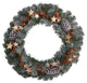 W1260 24 Christmas Winter Frosted Stars and Pinecones Holiday Wreath