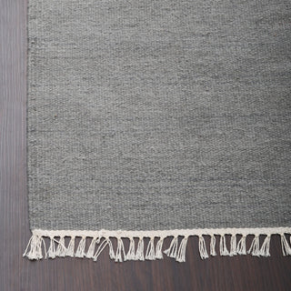 HAND WOVEN FLAT WEAVE KILIM WOOL ECO-FRIENDLY AREA RUGS-Solid,Silver