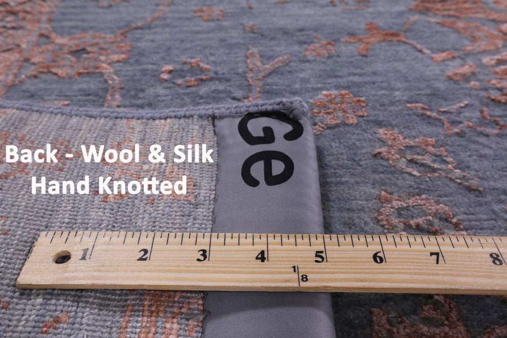 Hand-Knotted Wool and Silk Persian Rug 8' 0" X 9' 10" Q9137