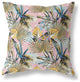 16" Gold Pink Tropical Indoor Outdoor Throw Pillow