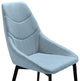 Bordeaux Dining Chair, Matte Black Finish and Blue Fabric, Set of 2