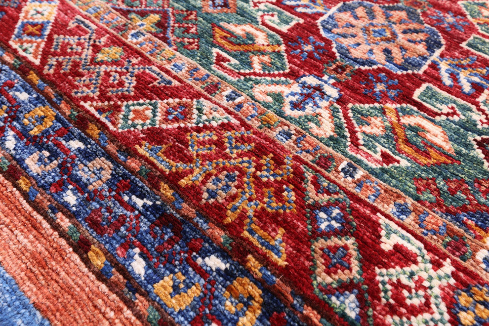 5' 7" X 8' 6" Super Kazak Khorjin Handmade Wool Rug - Q12751