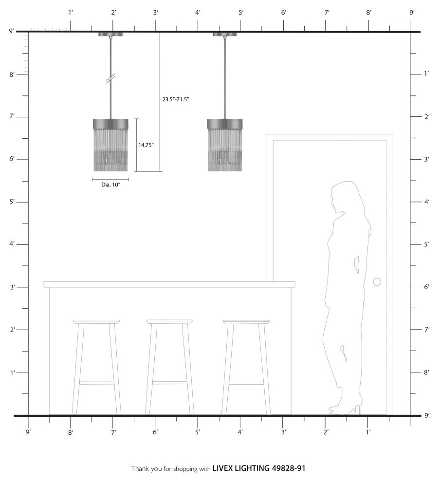 Livex Lighting Norwich 3 Light Brushed Nickel Chandelier