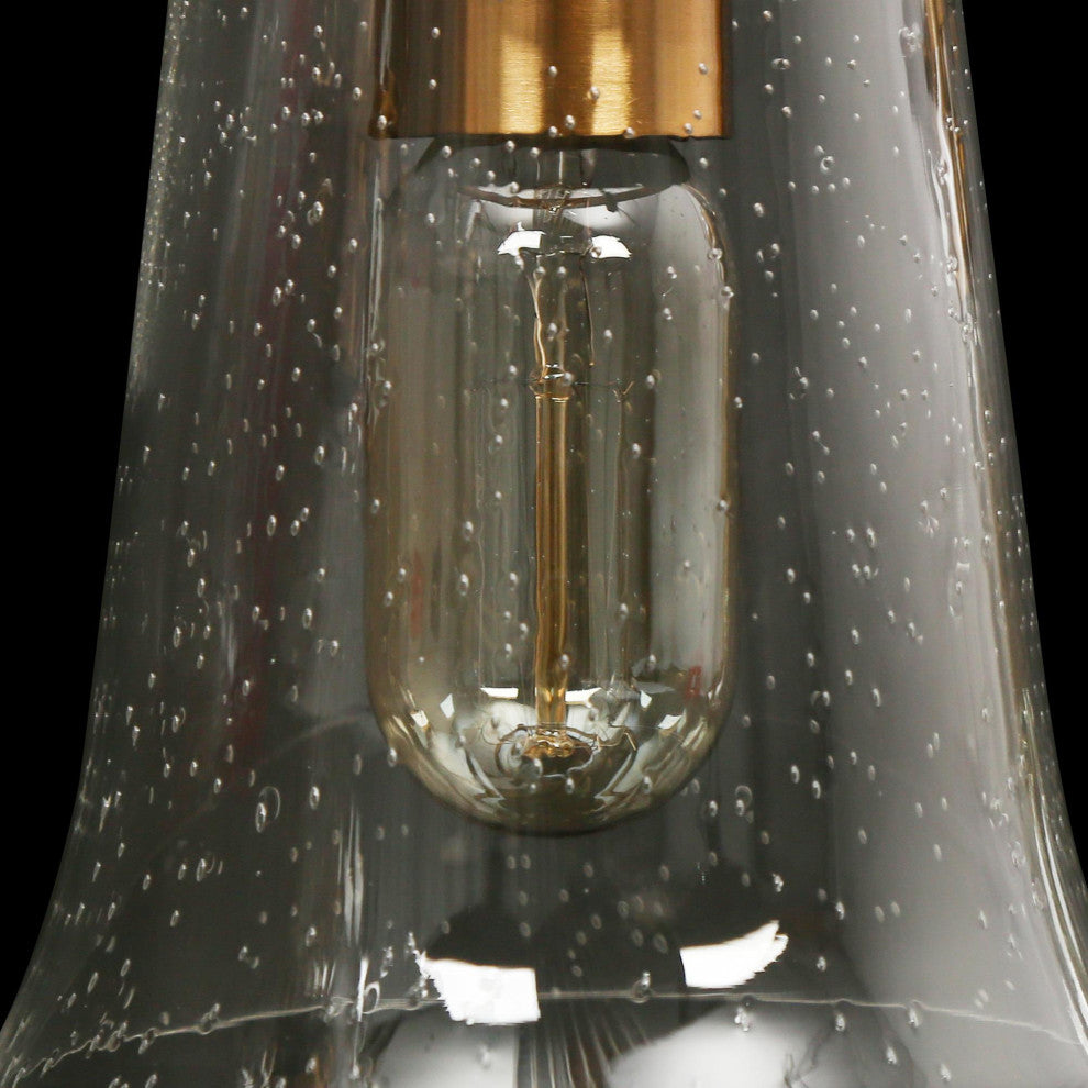 LNC Polished Gold Modern Seeded-Glass Wall Sconce, 4 Lights