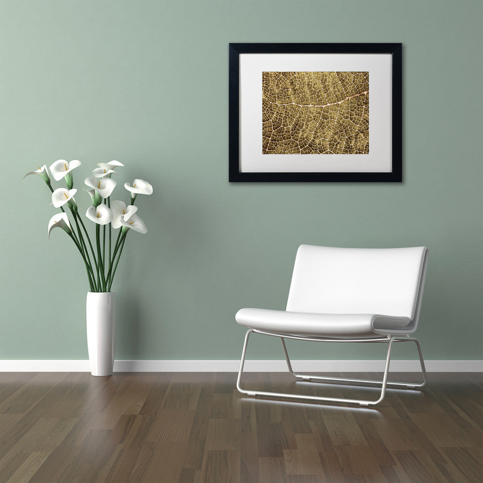 Cora Niele ''Sepia Leaf Texture'' Matted Framed Art