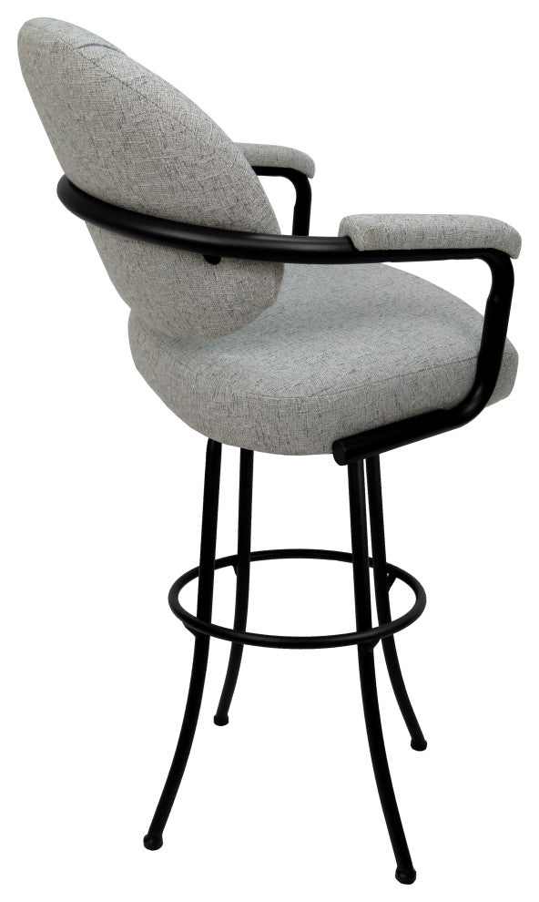 Swivel Counter 26", 30" or Extra Tall 34" Metal Bar Stool M-70, Hemsath Slate - Black, 26"