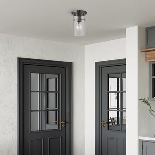 Munich 1 Light Black Chrome Flush Mount