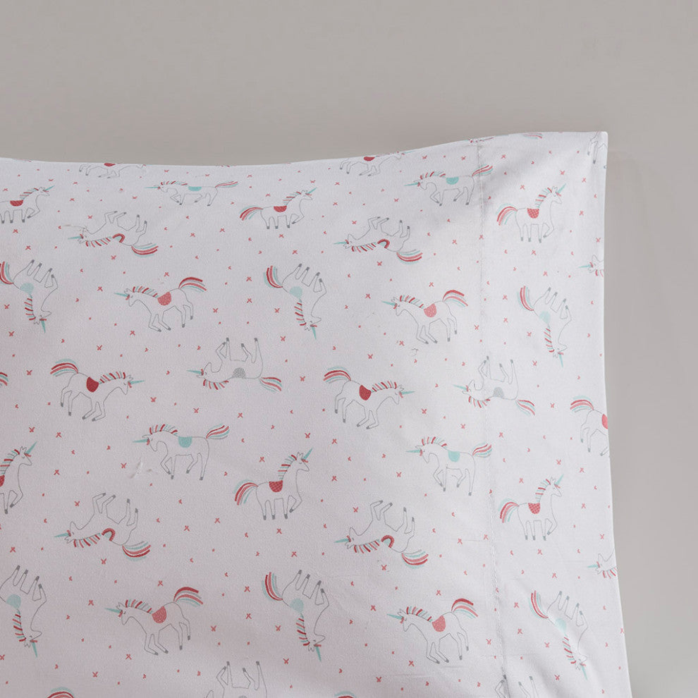 Mi Zone Kids Alicia Unicorn Gold Stars Complete Comforter and Sheet Set, Twin, C