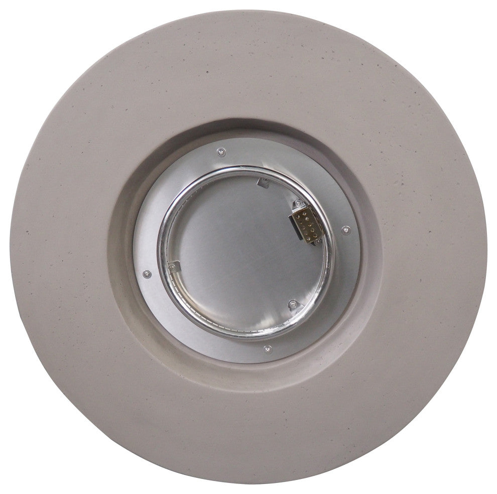 GDF Studio Leo Outdoor 31" Round Light Weight Concrete Gas Burning Fire Pit, Light Gray