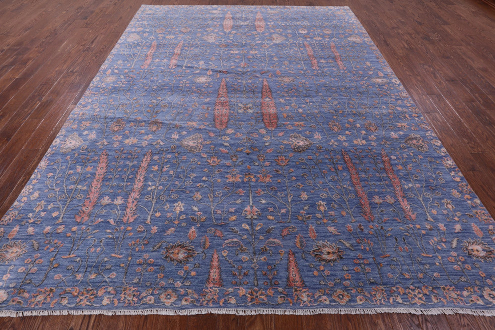 8' 11" X 11' 11" Persian Hand Knotted Ziegler Wool and Silk Rug Q6270
