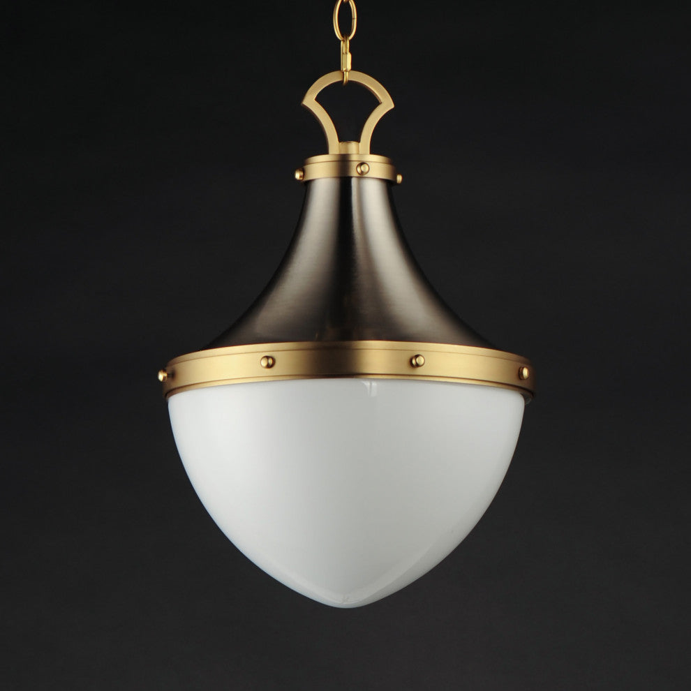 Maxim 10384WT Conrad 12"W Pendant - Satin Nickel / Satin Brass