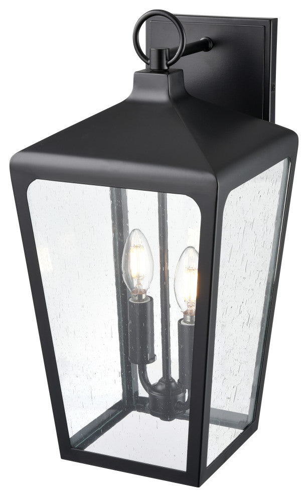 Brooks 2 Light 19" Tall Outdoor Wall Sconce Powder Coated Black