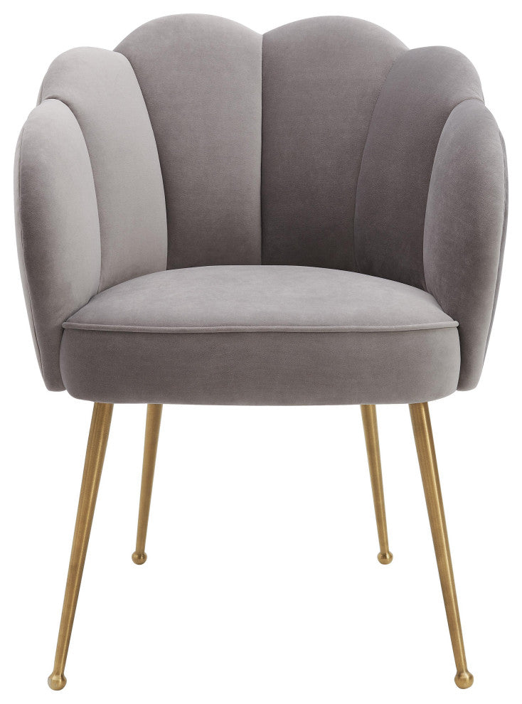 TOV Furniture Peony Grey Velvet Dining Chair