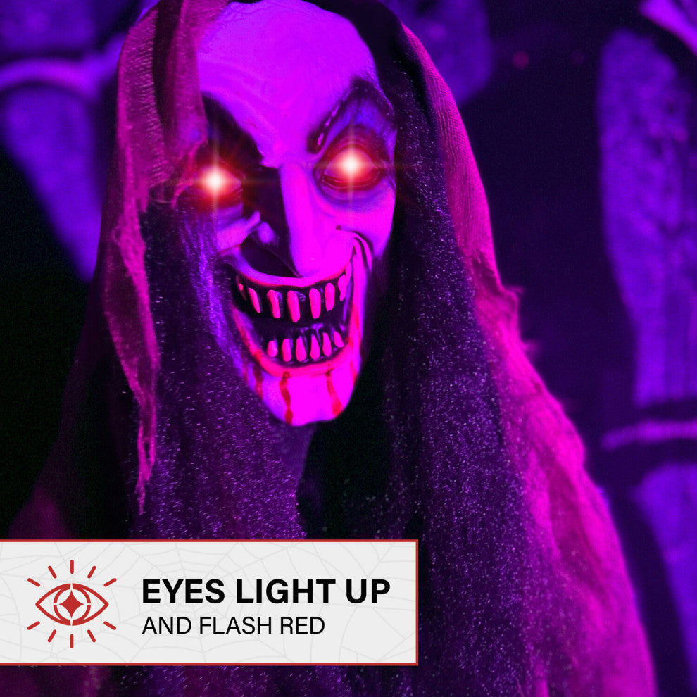 Lifesize Animatronic Vampire Lady With Baby, Lights and Sound