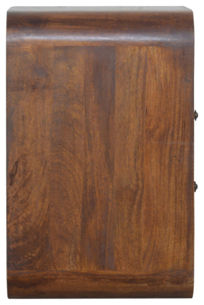 Chestnut Curve 2 Drawer Nightsand