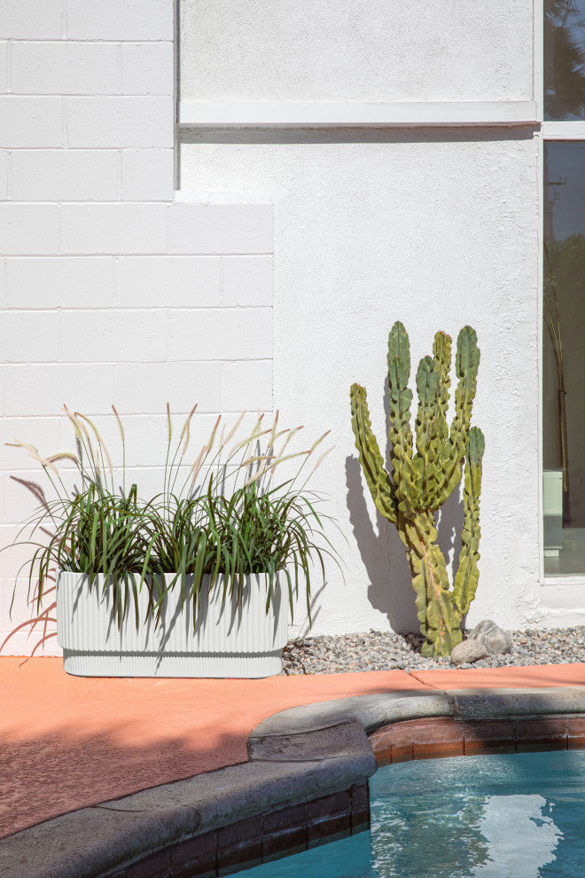 Veradek Demi Series Long 30" Planter, White, 30 Inch, 2 Pack