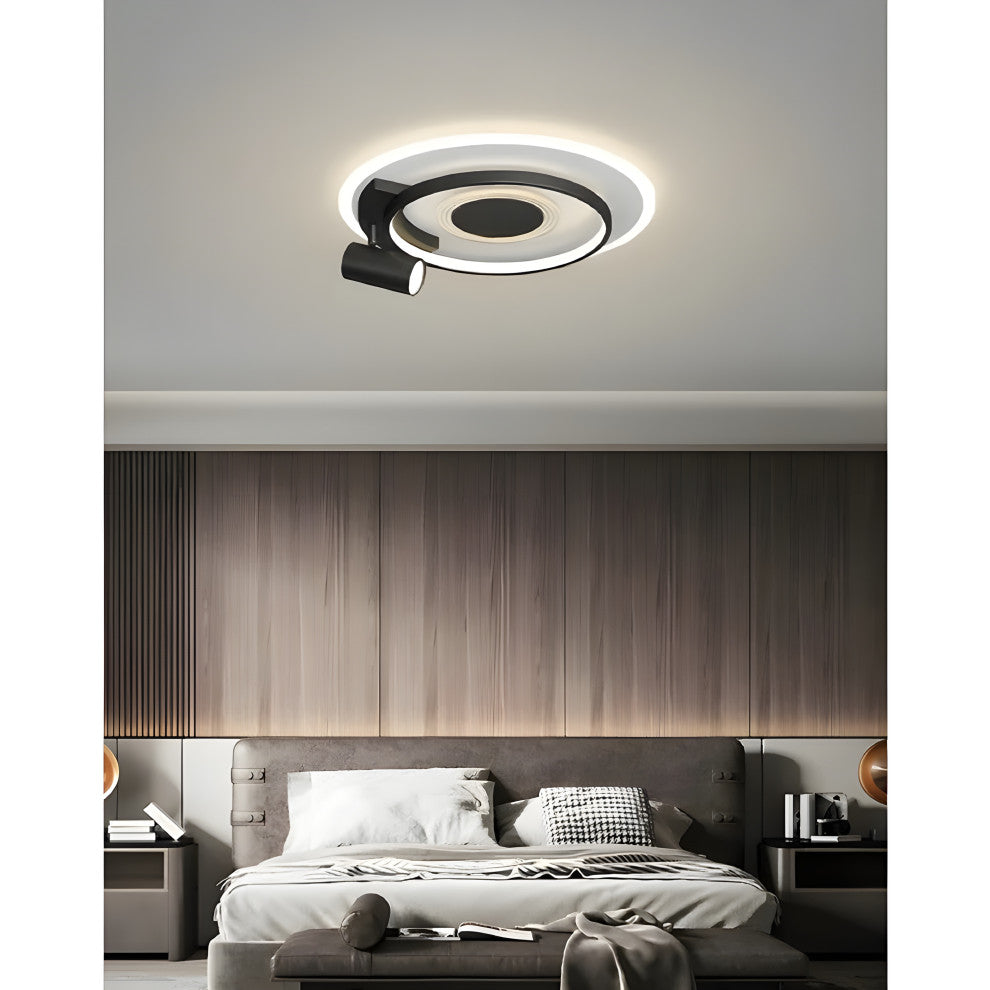 Eupen | Nordic Round LED Ceiling Light, Black, 3 Colors No Remote