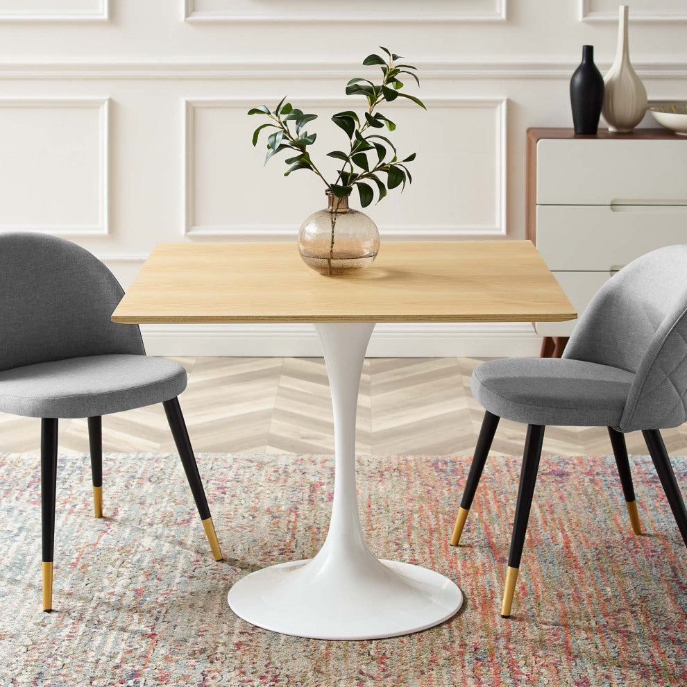 Lippa 36" Square Dining Table White Natural