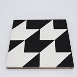 8"x8" Oujda Handmade Cement Tile, Black/White, Set of 12