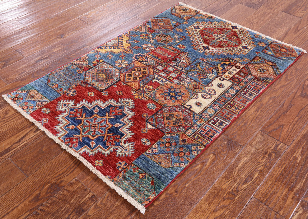 Super Kazak Handmade Wool Rug 2' 9" X 3' 11" Q7485