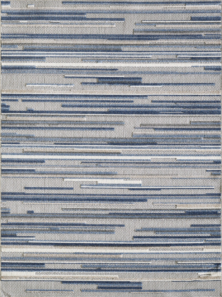 Calla Denni Indoor/Outdoor Rug, Blue, 6'7 X 9'