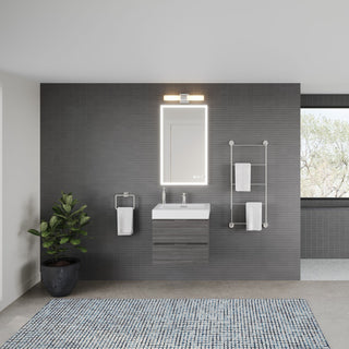 Boutique Bath Vanity, Vulcan Ash Gray, 24", Single Sink, Wall Mount