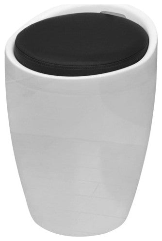 vidaXL Stool Ottoman Foot Rest Office Footstool White and Black Faux Leather
