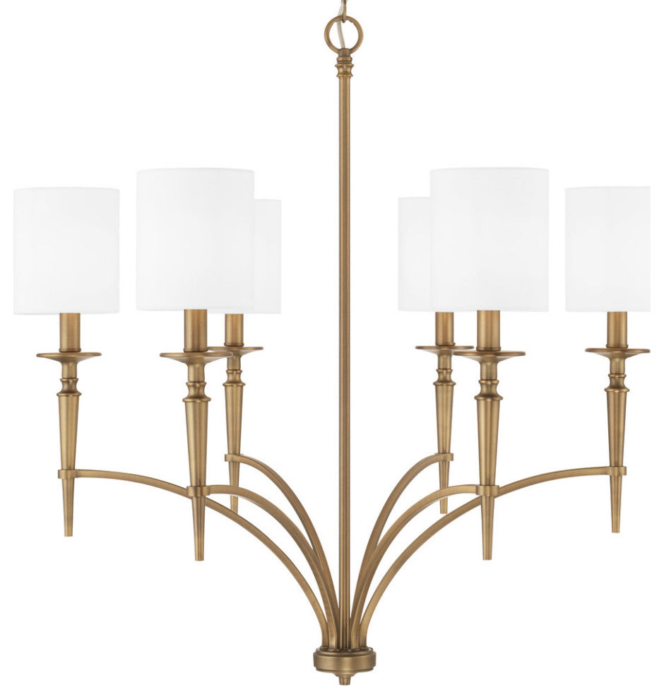 Capital Lighting 442661-701 Abbie 6 Light 31"W Pillar Candle - Aged Brass