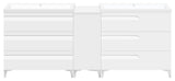 84" Freestanding White Vanity Set With Two Sinks, LV78-C15B-84W, Style 78