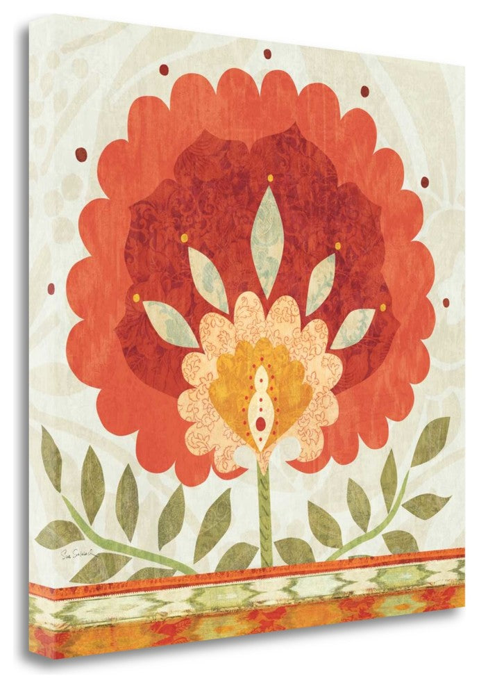 "Ikat Bloom II" By Sue Schlabach, Giclee Print on Gallery Wrap Canvas