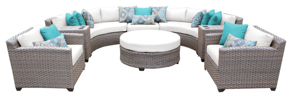 Florence 8 Piece Outdoor Wicker Patio Furniture Set 08e