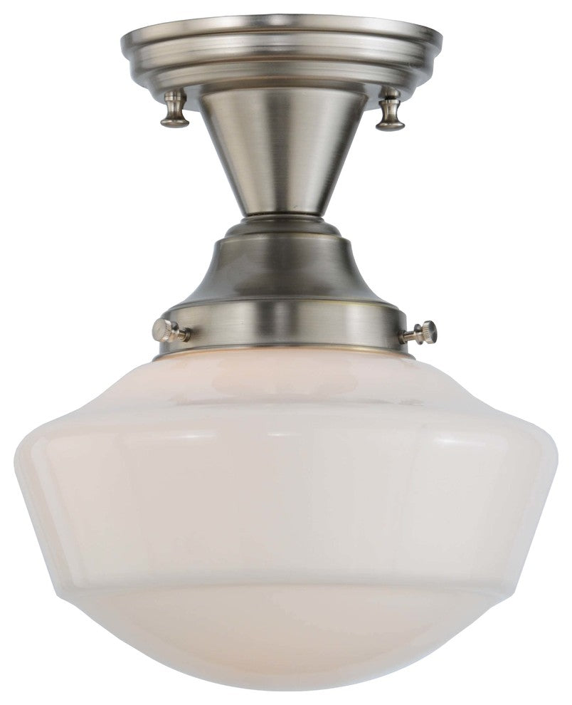 9W Revival Schoolhouse W/Traditional Globe Semi-Flushmount
