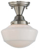 9W Revival Schoolhouse W/Traditional Globe Semi-Flushmount