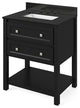 Adler Transitional 30" Black Vanity, Black Granite Vanity Top