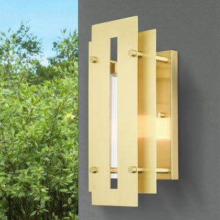 Livex Lighting Utrecht 1 Light Satin Brass Medium Outdoor Wall Lantern