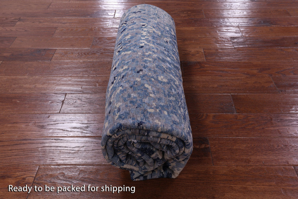 5' 10" X 8' 9" Wool and Silk Hand Knotted Abstract Rug Q10325