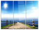 "Endless Pier into Blue Sea" Photo Metal Wall Art, 3 Panels, 36"x28"
