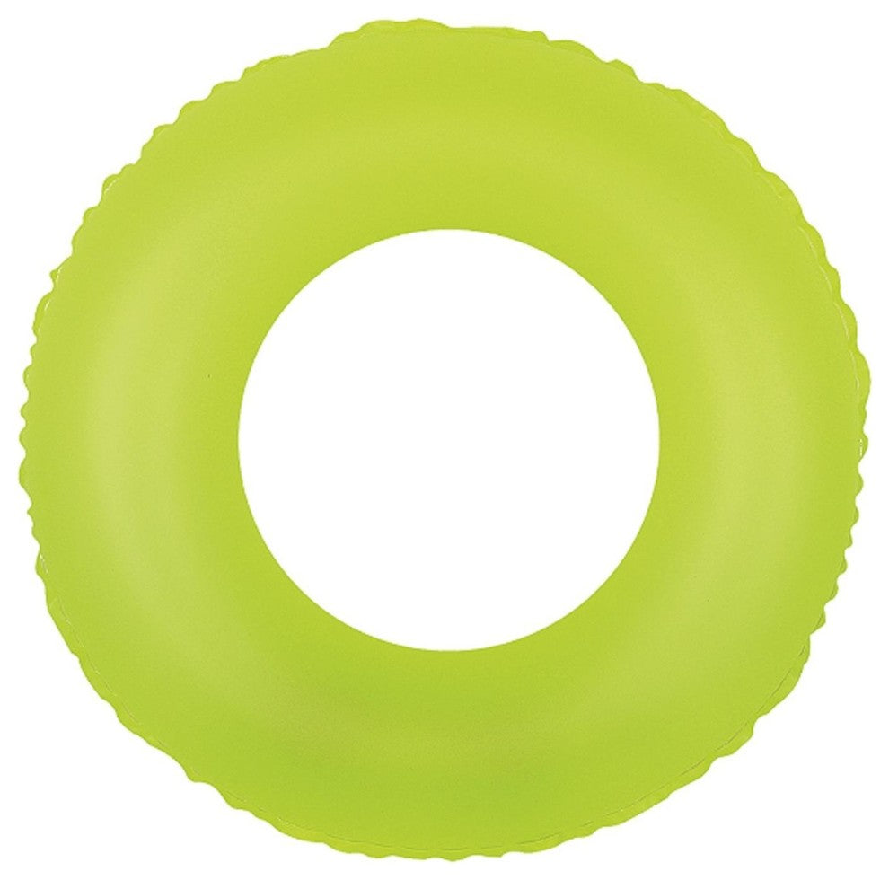 30" Classic Round Neon Yellow Inflatable Swimming Pool Inner Tube Ring Float