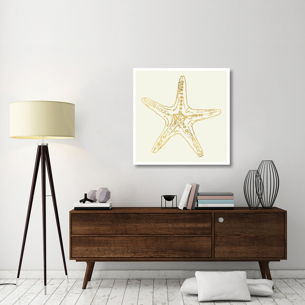 "Coastal Breeze Shell Sketches VI" Paper Print by Anne Tavoletti, 38"x38"