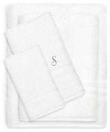 Denzi 4-Piece Towel Combination Set With Monogrammed Letter, S, White