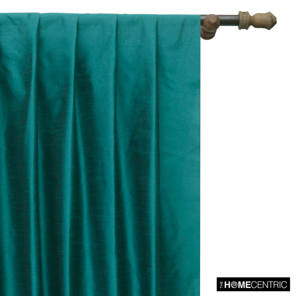 Peacock Blueish Green Art Silk Fabric By The Yard, 6 Yards For Curtain, Dress