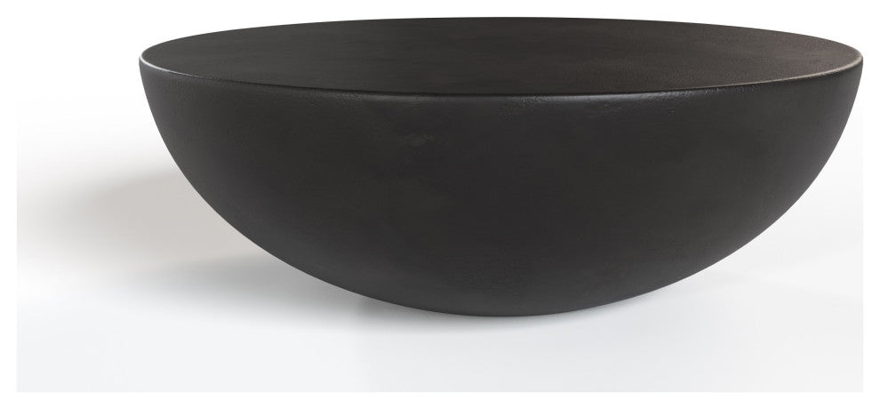 Modrest Bronte Modern Black Concrete Round Coffee Table