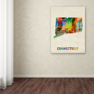 'Connecticut Map' Canvas Art by Michael Tompsett